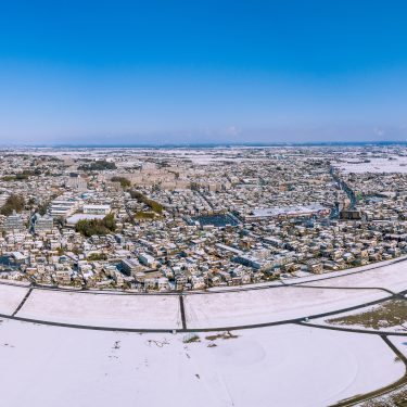 空から見た雪景色