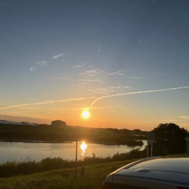 小貝川堤防からの夕陽