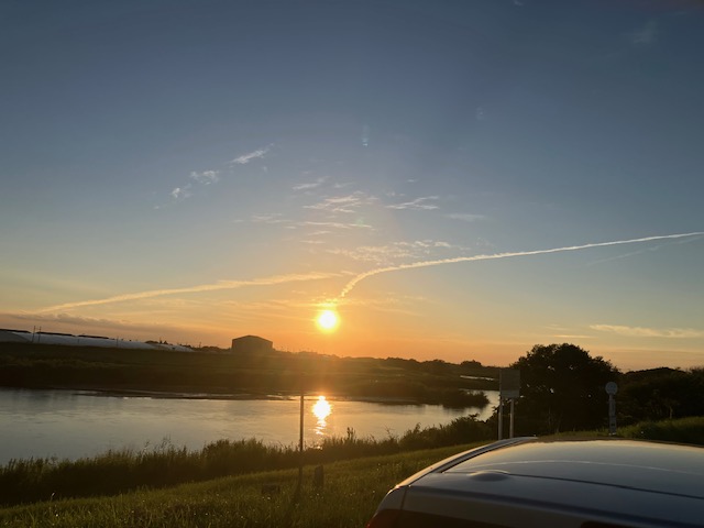 小貝川堤防からの夕陽