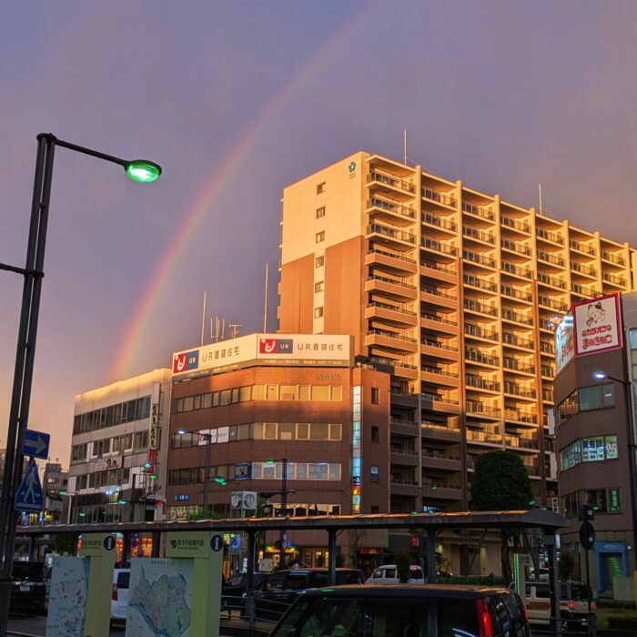 取手駅前に大きな大きな虹が！