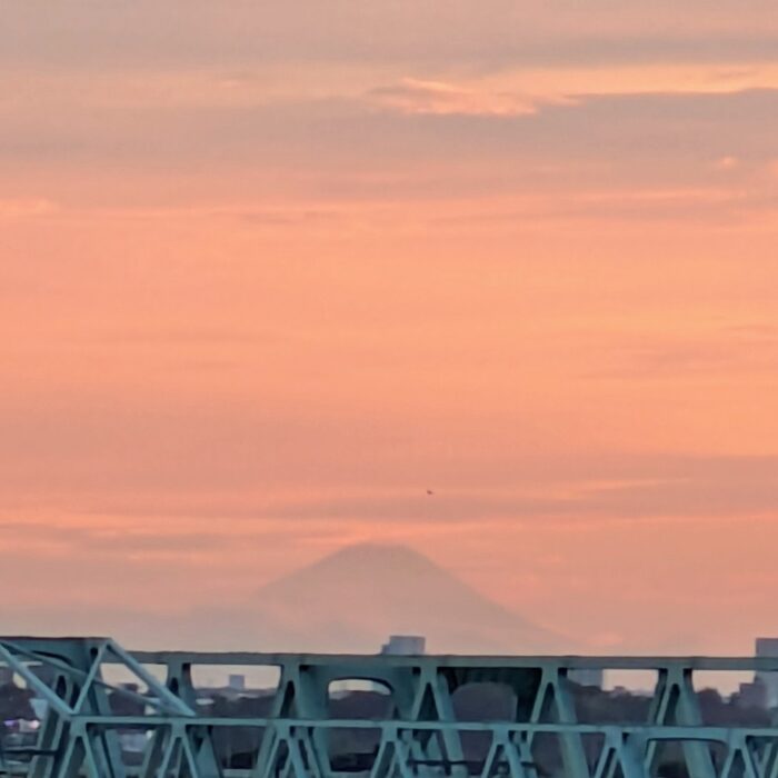 富士山と常磐線の鉄橋