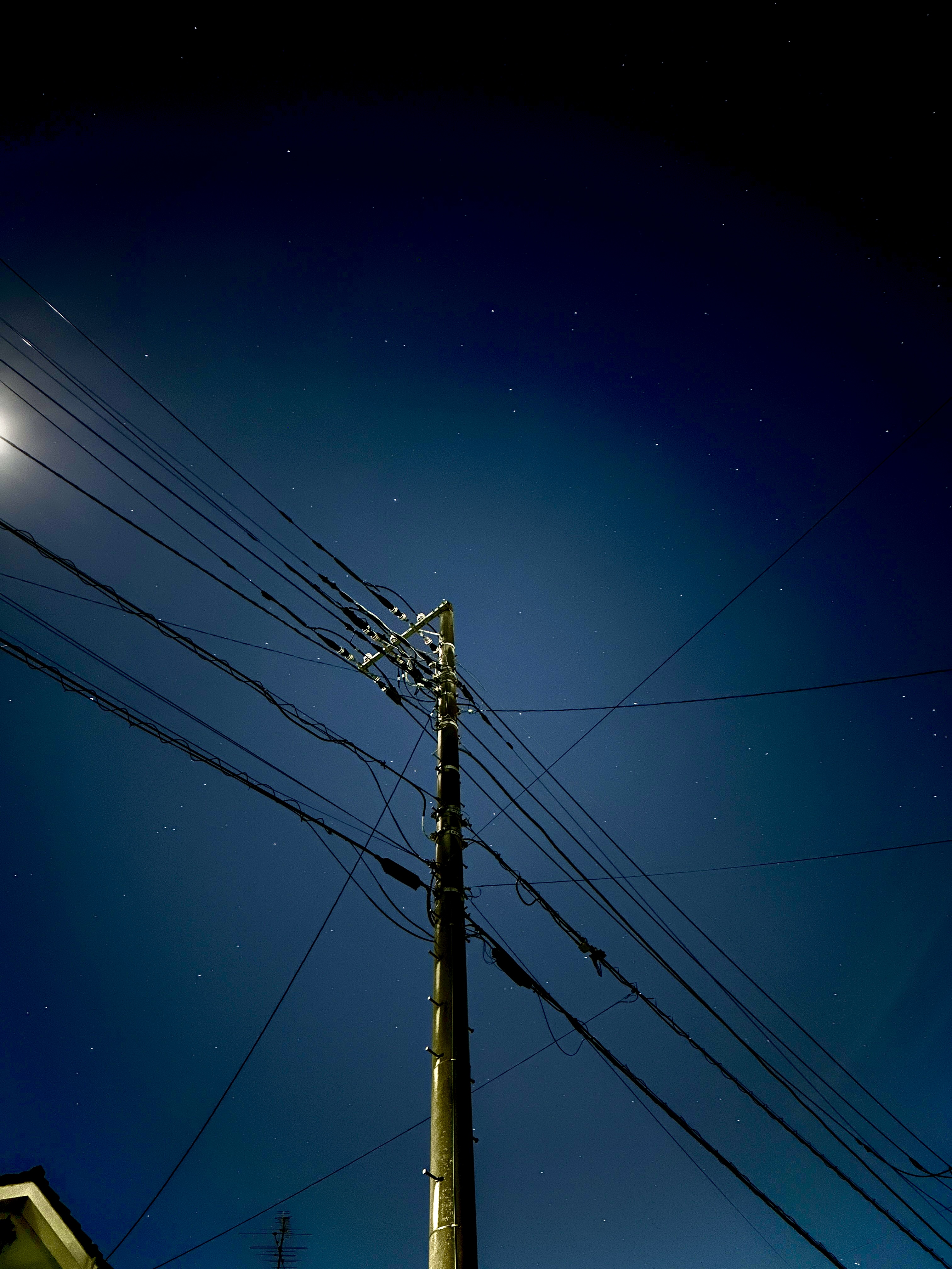 電柱と取手の夜空💫
