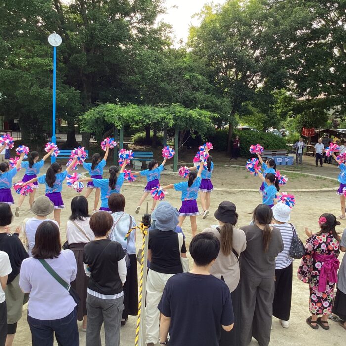 取手中央タウン連合自治会夏祭りにチアリーダー部が出演